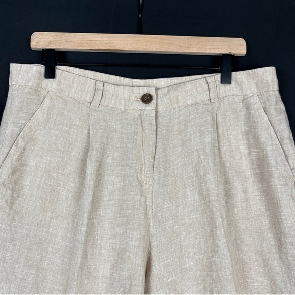 Womens Tailored 100% Linen Bermuda Trouser Shorts Natural Size 10 Jones New York - Picture 4 of 13